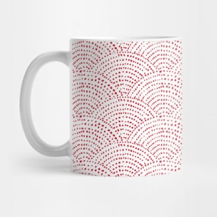 Ink dot scales - White dots on red Mug